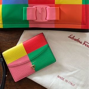 Salvatore Ferragamo Viva Bow Multicolor wallet cardholder